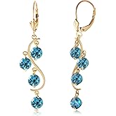 4.95 CTW 14k Solid Gold Grape Blue Topaz Earrings