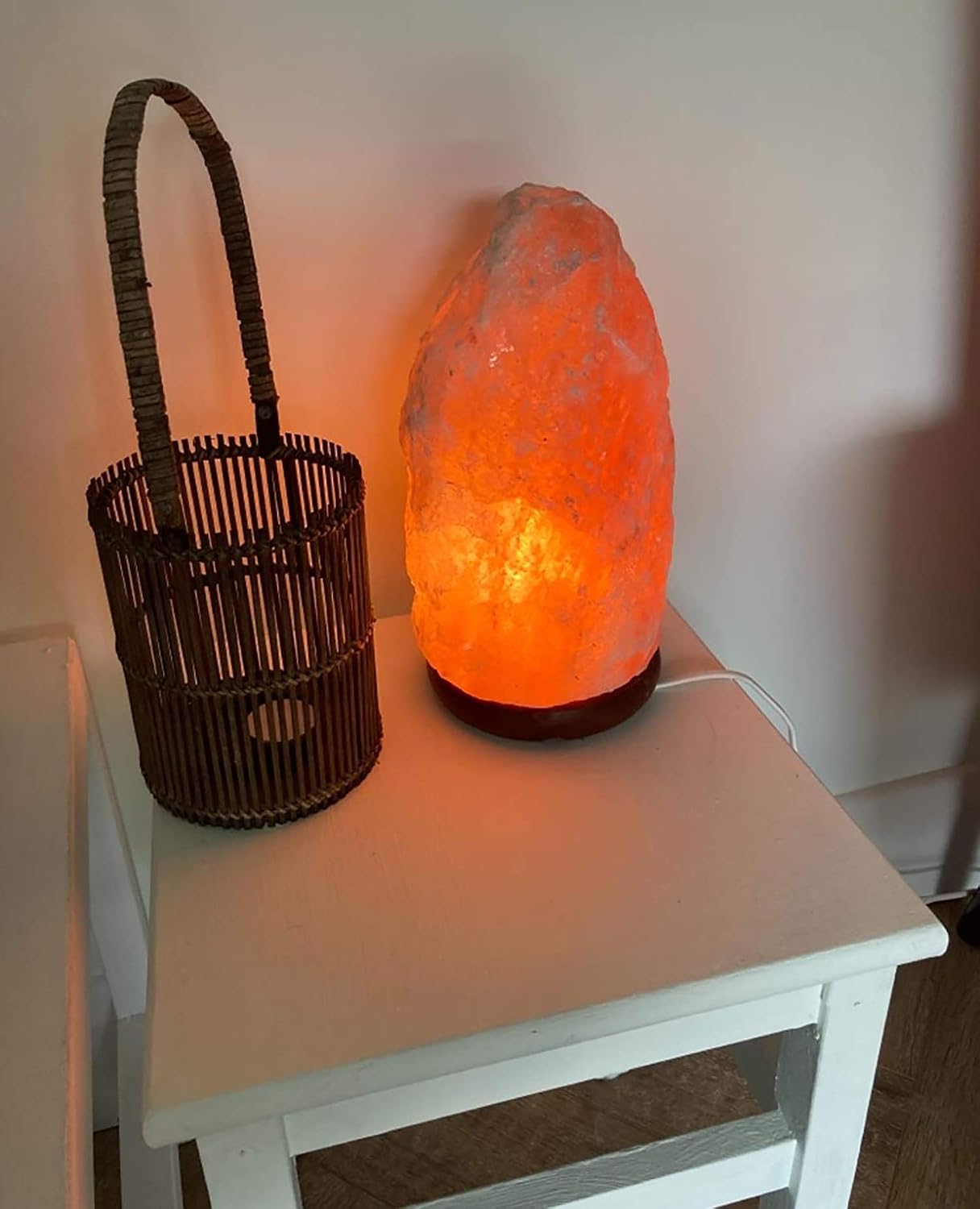 9-12 Kg Himalayan Crystal Salt Lamp, Handcrafted with Natural Wooden Base, UK Certified Plug & Button Cable - Image 3