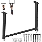 HWOOUSA Ceiling Mount Pull Up Bar, 700lb, Fit 24" Ceiling Beam Spacing | 4 Adjustable Height, 2 Suspension Rings, Supports Diverse Training Methods, For Garage Indoor Basement Strength Training