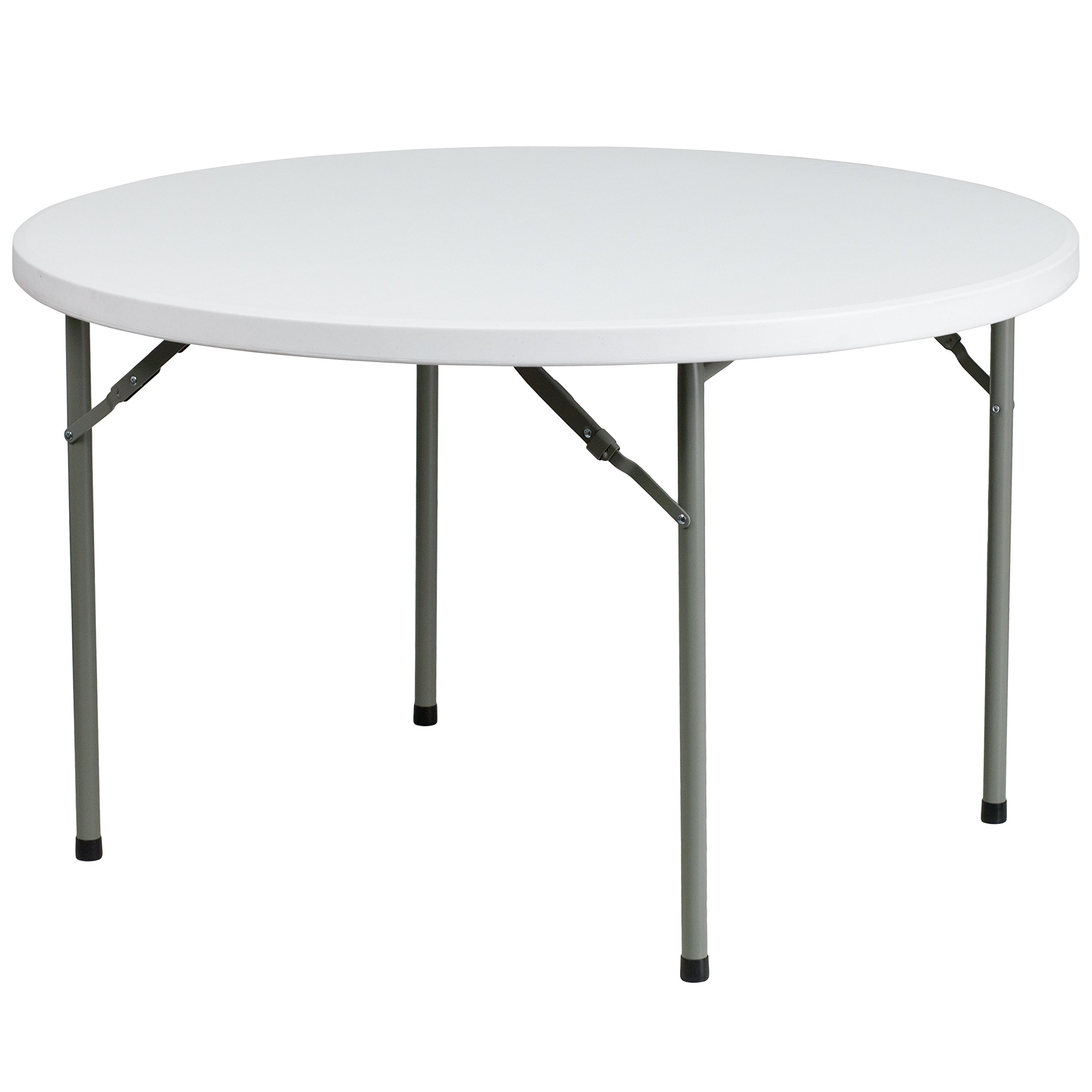 Photo 1 of Flash Furniture Elon 4' Round All-Occasion Plastic Folding Event Table, Foldable Portable Banquet Table for Indoor/Outdoor Events, White