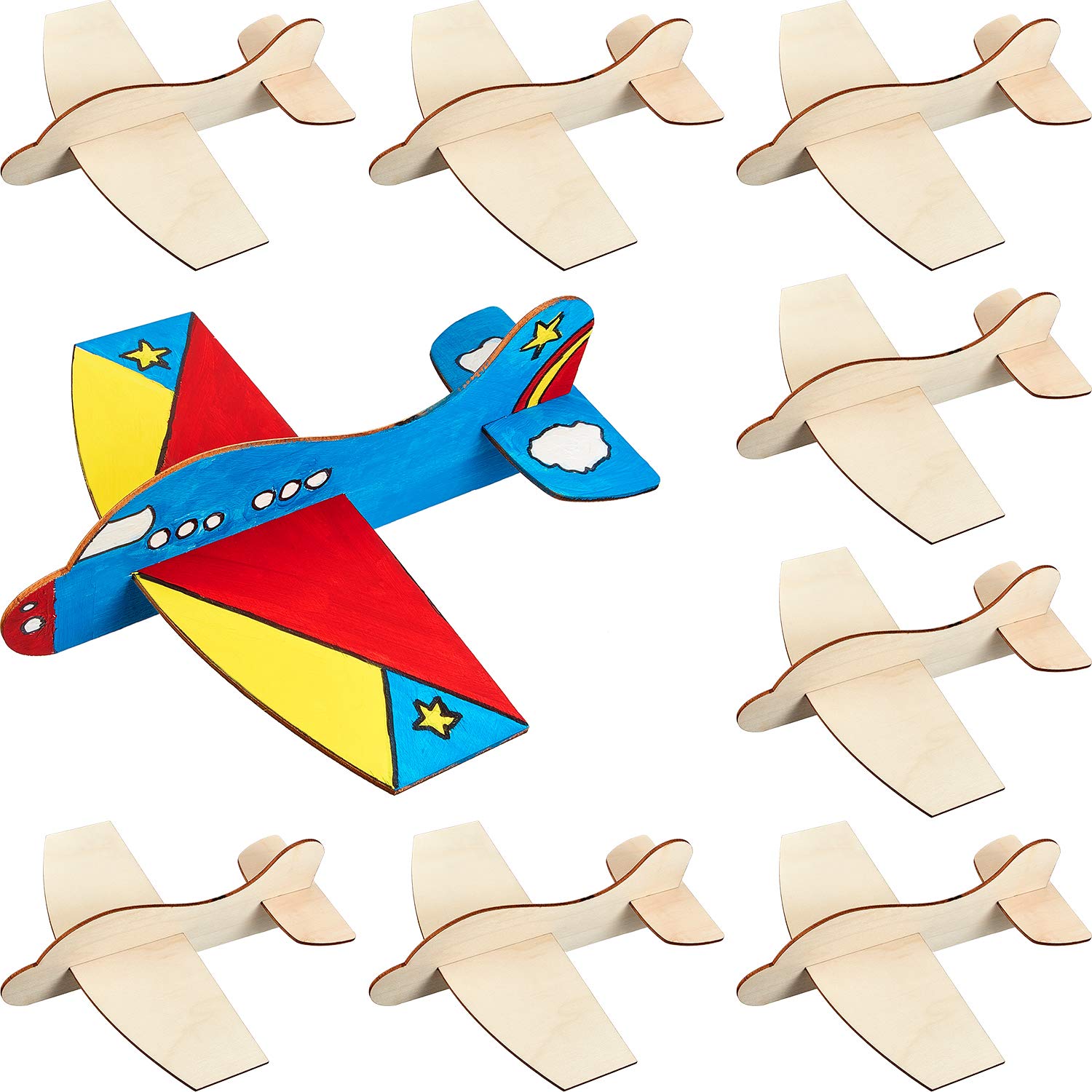 Photo 1 of Gejoy 8 Packs Wooden Airplane Kits Balsa Wood Model Plane Toy Bulk DIY Paint Craft Plane for Birthday Party Favors Classroom Prize Students(Glider)