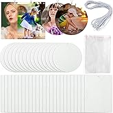ArtCute 101Pcs Air Freshener Sublimation Blanks Kit Car Scented Hanging Sheets DIY Felt Sublimation Blank Air Freshener Sheet for Car and Home with Elastic Rope and Self-Seal Bags (Circle+Rectangle)