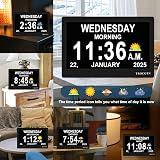 TROCOTN Digital Clock with Date and Day 7 inch Large Display 8 Languages view 4