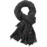 NJYFG Unisex Striped Men Scarf Lightweight Cotton and linen Large Scarves Winter Warm Scarfs for Women