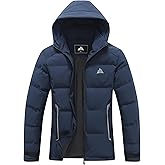 MOERDENG Women's Lightweight Full-Zip Puffer Jacket with Hood Quilted Warm Winter Coat Water Resistance Winter Jacket