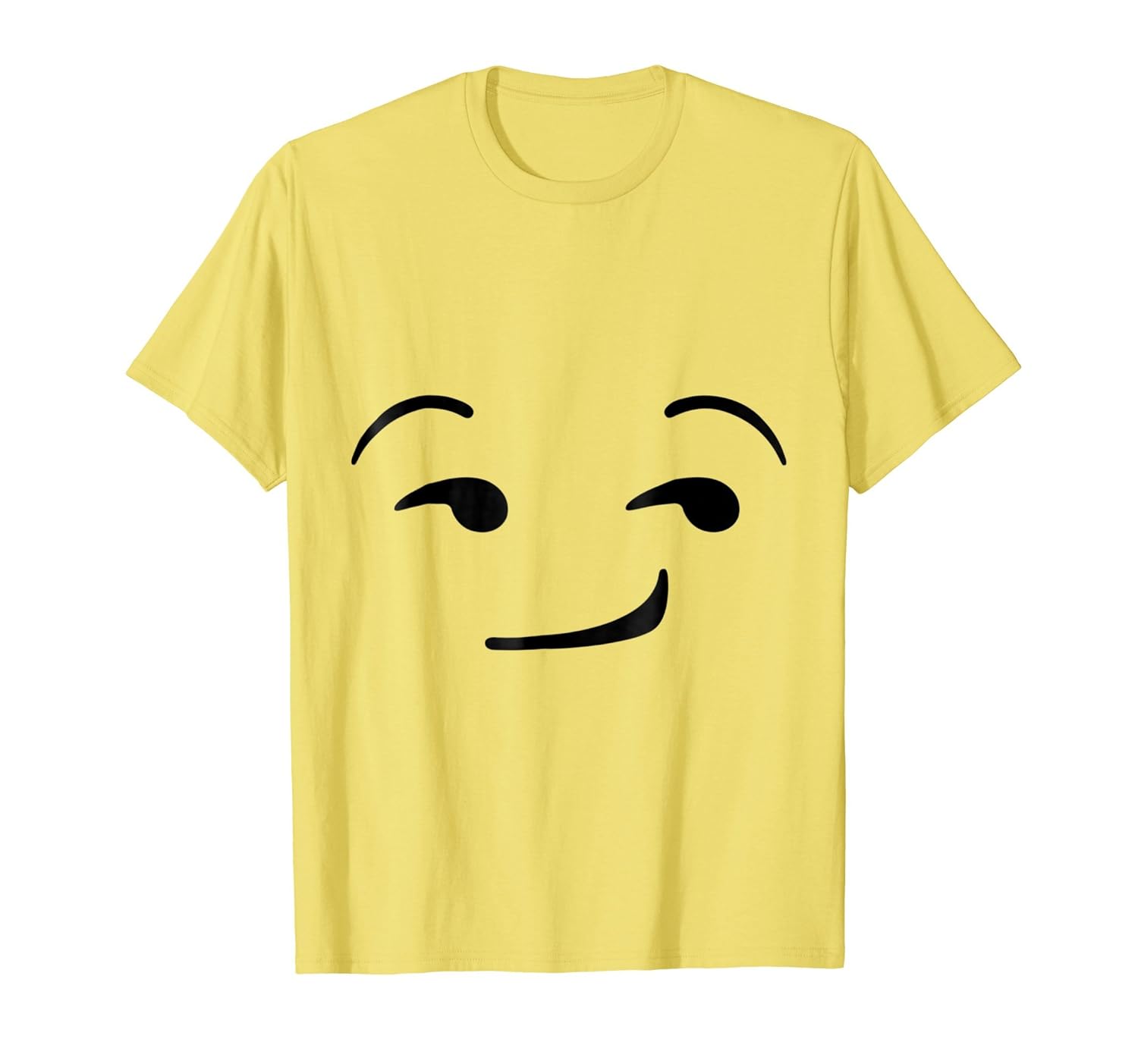 Yellow Emoji Shirt Smirking Smirk Face Halloween Costume-Rose