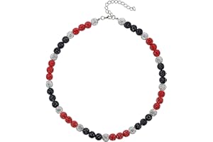 SUPBOMM Baseball Ice Necklace, Bling Beaded Necklaces, Drip Chain, League Team Colors Gifts for Men