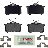 BOSCH BE340H Blue Semi-Metallic Disc Brake Pad Set with Hardware - Rear | Compatible with Select Audi A4, A6, A8, S4, S6, S8, TT; Volkswagen Beetle, Cabrio, Corrado, Eos, Golf, Jetta, Passat + More