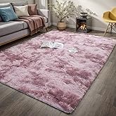 Area Rug for Bedroom Living, 4X6 Pink Purple Area Rug for Bedroom Living Room Fluffy Thick Plush Carpets Shag Fuzzy Rugs for 