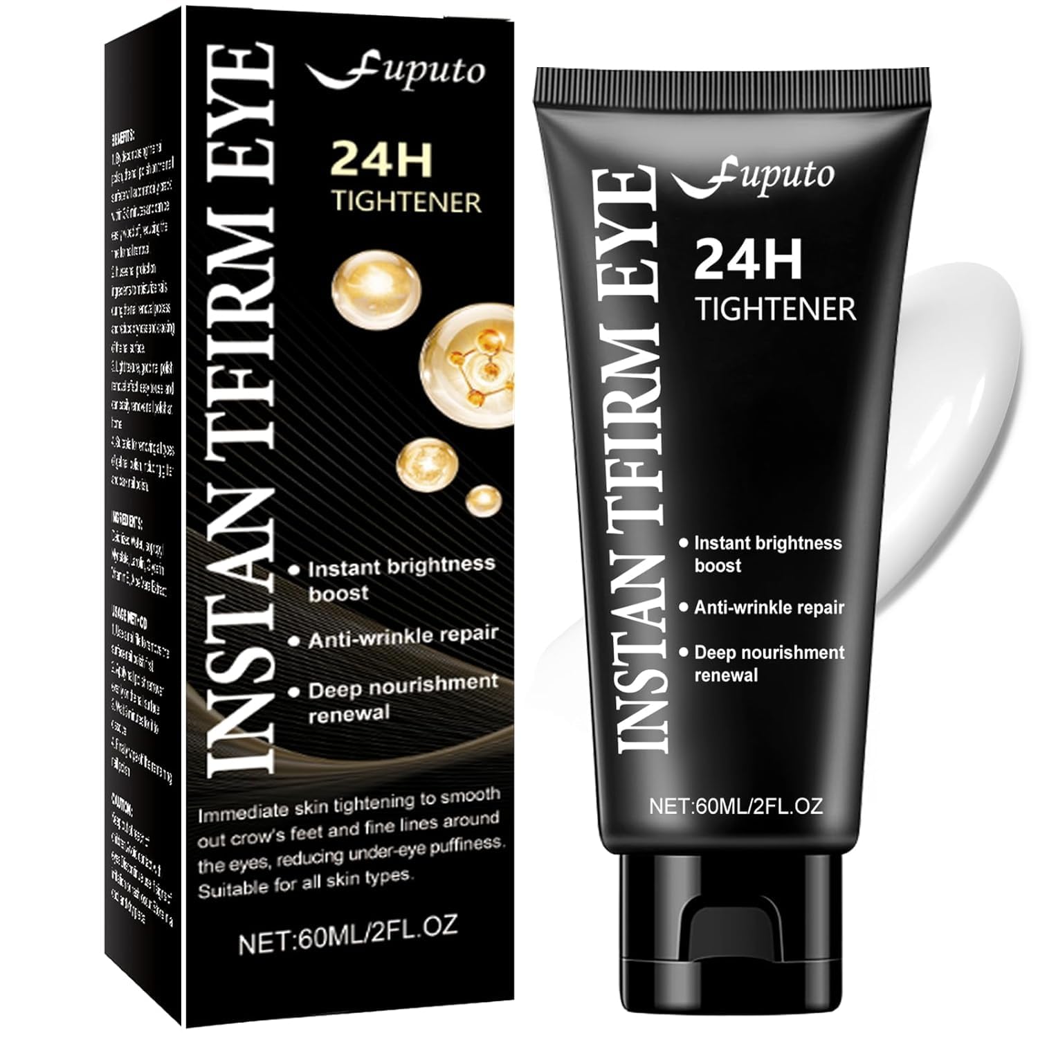 Photo 1 of Retinol Under Eye Cream – 60 ML Temporary Instant Eye Tightener Cream, Targets Eye Bags, Puffiness & Lines - Anti-Aging & Firming, Deep Hydration & Moisture Lock (1- Pack) -2 fl. oZ