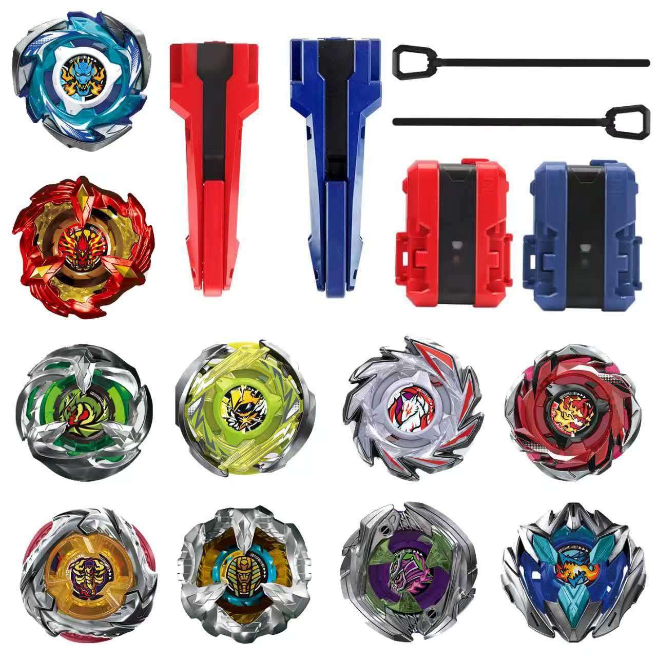 ASVEXKW Battling Set, Spinninning Top Burst Boy Combat Battling Game Set, Spinning & Launchers, Greats Birthday Gift for Boys, 8 & 10 Spinning Tops (10)