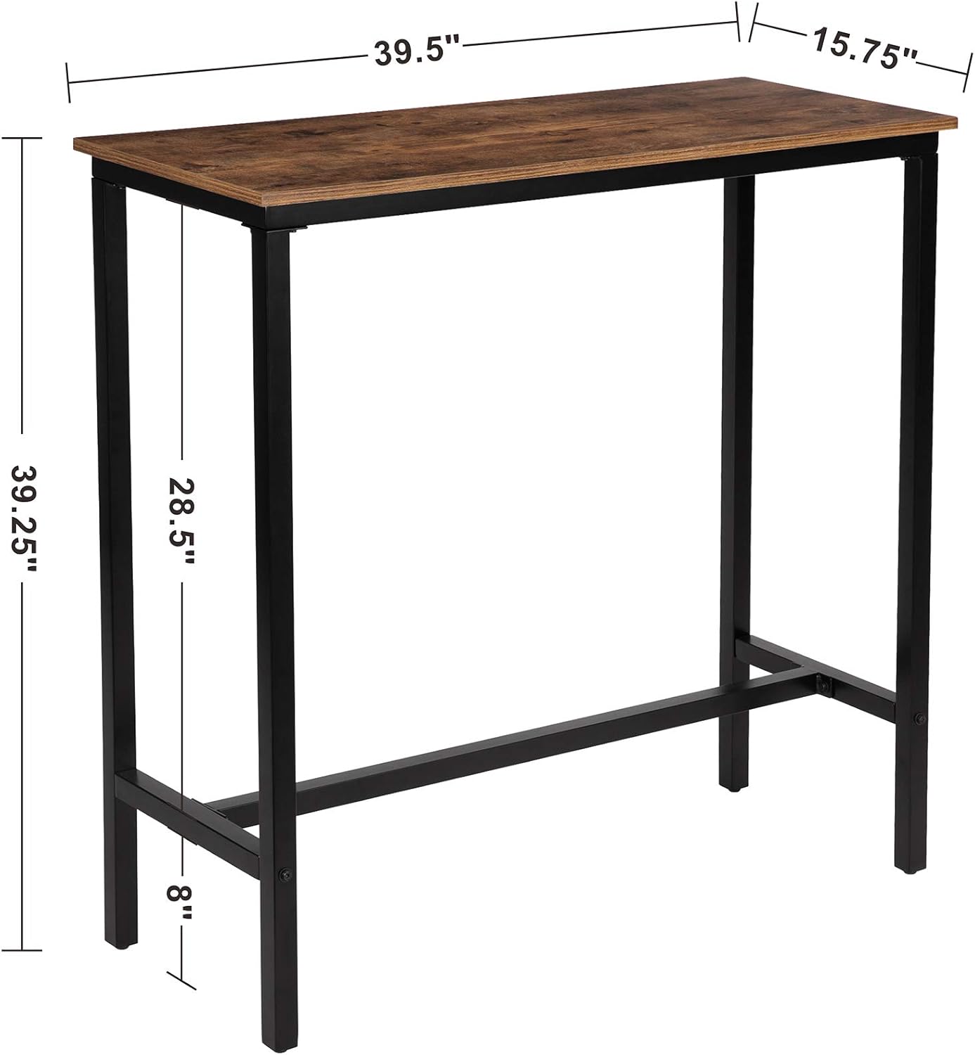 KOZYSPHERE 39.5” Pub Bar Table with Metal Frame, Pub Height Table Bistro Table Mini-Buffet Table Stand Desk Entry Way Table for Dining Room,Living Room (Indoor USE ONLY): Kitchen & Dining