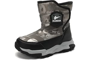 kulebear Boys Girls Wnter Snow Boots Warm Outdoor Hiking Shoes Waterproof Anti-slip Boots