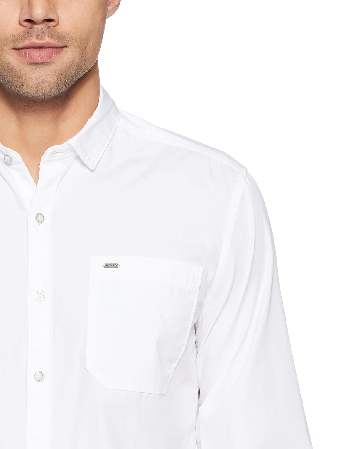 lee men's solid slim fit casual shirt