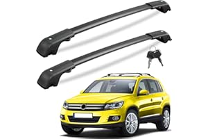 300Lbs Roof Rack Cross Bars Compatible with Volkswagen VW Tiguan 2018-2026 and Taos 2022-2026, Heavy Duty Anti-Theft Lockable