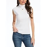 Breezy Lane Sleeveless Mock Neck Tops for Women Sweater Vest Mock Turtlenecks Knit Vests
