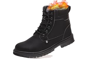 ANGRYRAM Winter Steel Toe Boots for Men Snow Work Boots Slip Resistant Warm Safety Shoes Indestructible Industrial Construction Working Boots Suitable for Fall and Winter Season