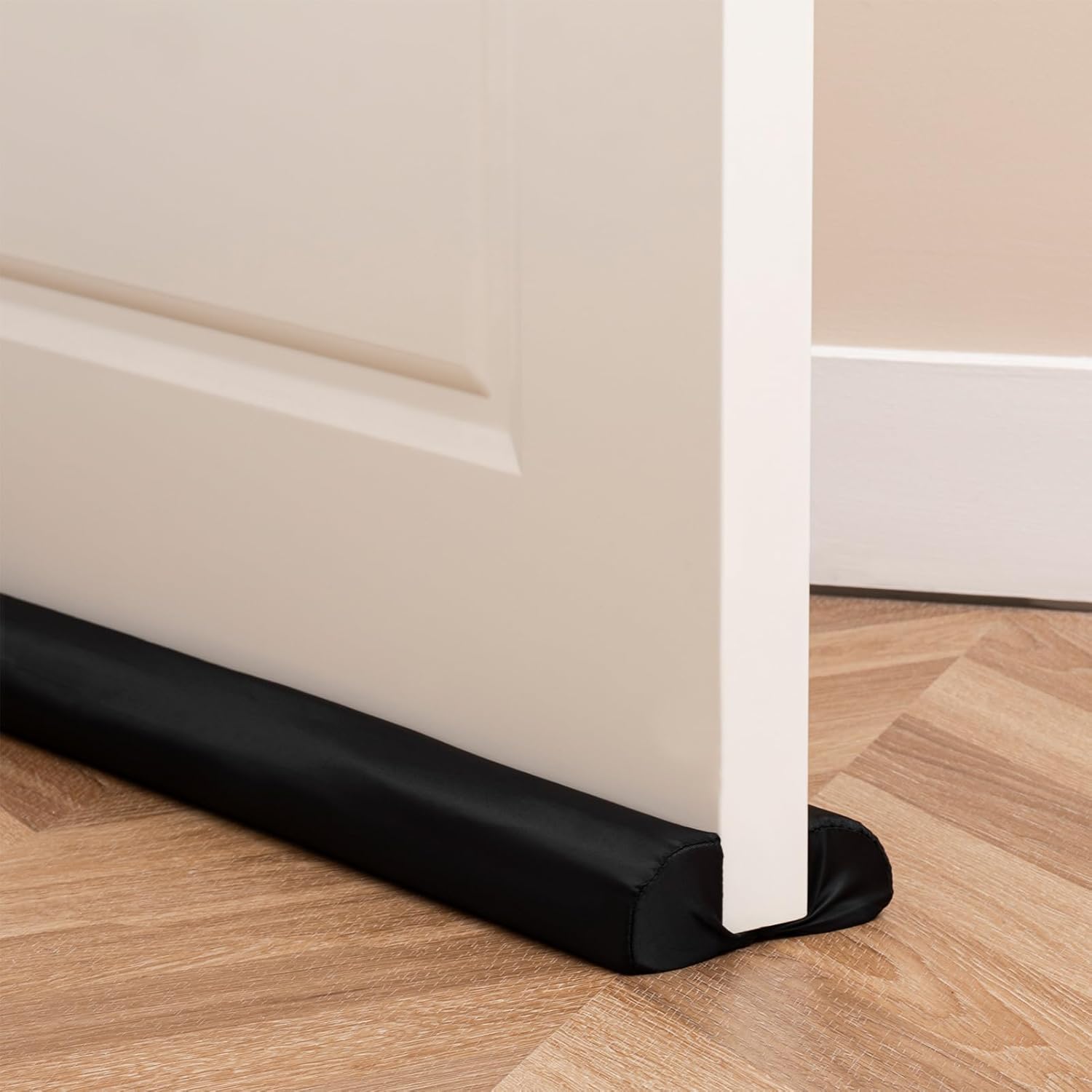 Draft Stoppers - Sunolga 30 Inches Adjustable Twin Waterproof Door Draft Stopper, Right Angle Triangular Under Door Draft Noise Blocker for Bottom of Doors, Black