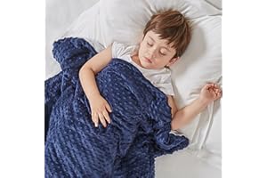 Degrees of Comfort 10lbs Kids Weighted Blanket with Cover, 1 x Cozyheat Minky Plush Cover Included | Micro Glass Beads Technology | 41x60 10 lbs Navy
