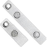 60 Pcs ID Badge Holder Straps Plastic ID Badge Straps with Snaps and Eyelets for Name Tag, Lanyard, Key Ring (Grid)