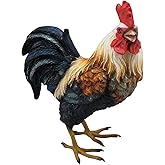 ICE Armor 5.5" H White Head Rooster Figurine Statue Sculpture Ornament Decor for Housewarming, Holidays, Christmas for Men/Women