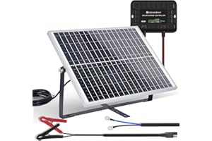 ECO-WORTHY Solar Panel Kit 25W 12V Solar Battery Trickle Charger Maintainer, 25W Waterproof Solar Panel + Adjustable Mount Bracket + Upgrade Controller,for 12V Batteries Cars RV Boat Motorcycle Marine