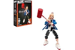 BLDR Chainsaw Man Power Building Set - 10-Inch Buildable Articulated Action Figure, 0123