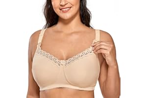 Gratlin Women's Plus Size Cotton Nursing Bra Support Wireless Breastfeeding Maternity Bras
