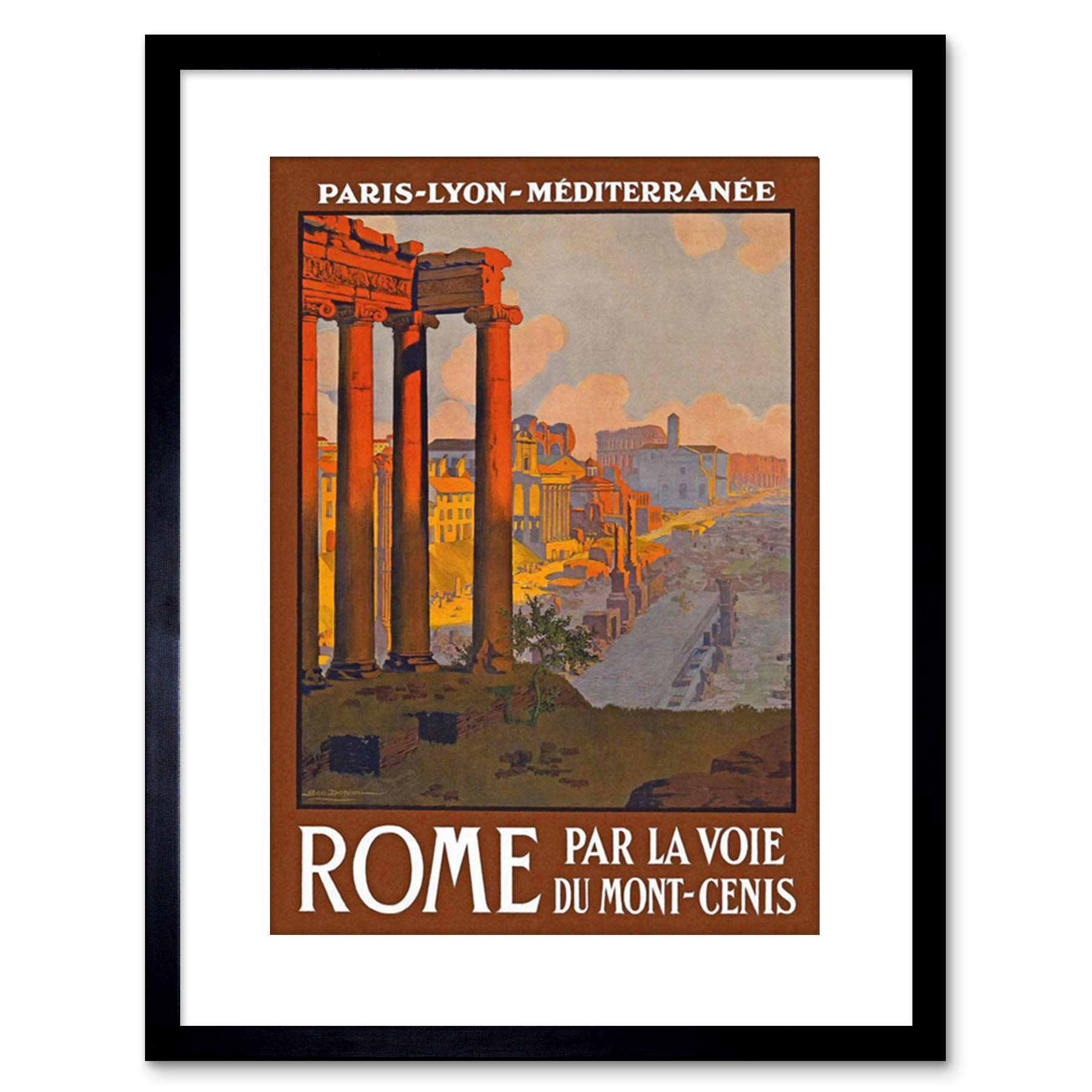 Wee Blue Coo 9x7 '' RUIN FORUM ROME VINTAGE FRAMED ART PRINT PICTURE MOUNT PHOTO F97X1307 — image 1