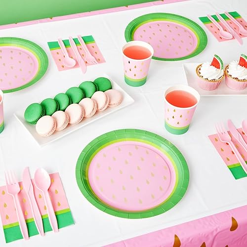 145-Pieces Pink Watermelon Party Supplies for Birthday, Baby
