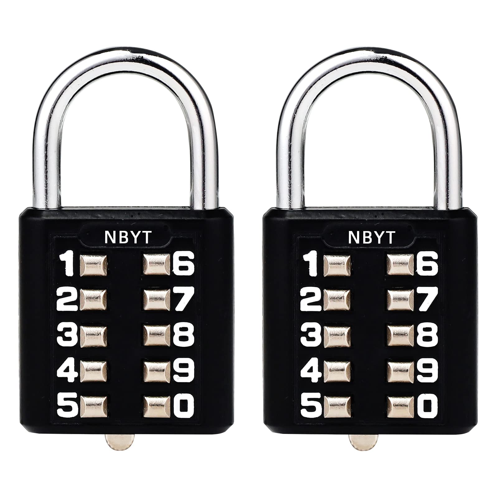 NBYT 5 Digit Padlock Digital Combination Lock, Button Safety Digital Lock, Applicable to Gym or Sports Locker Room, Box, Toolbox, Fence, Cabinet Buckle