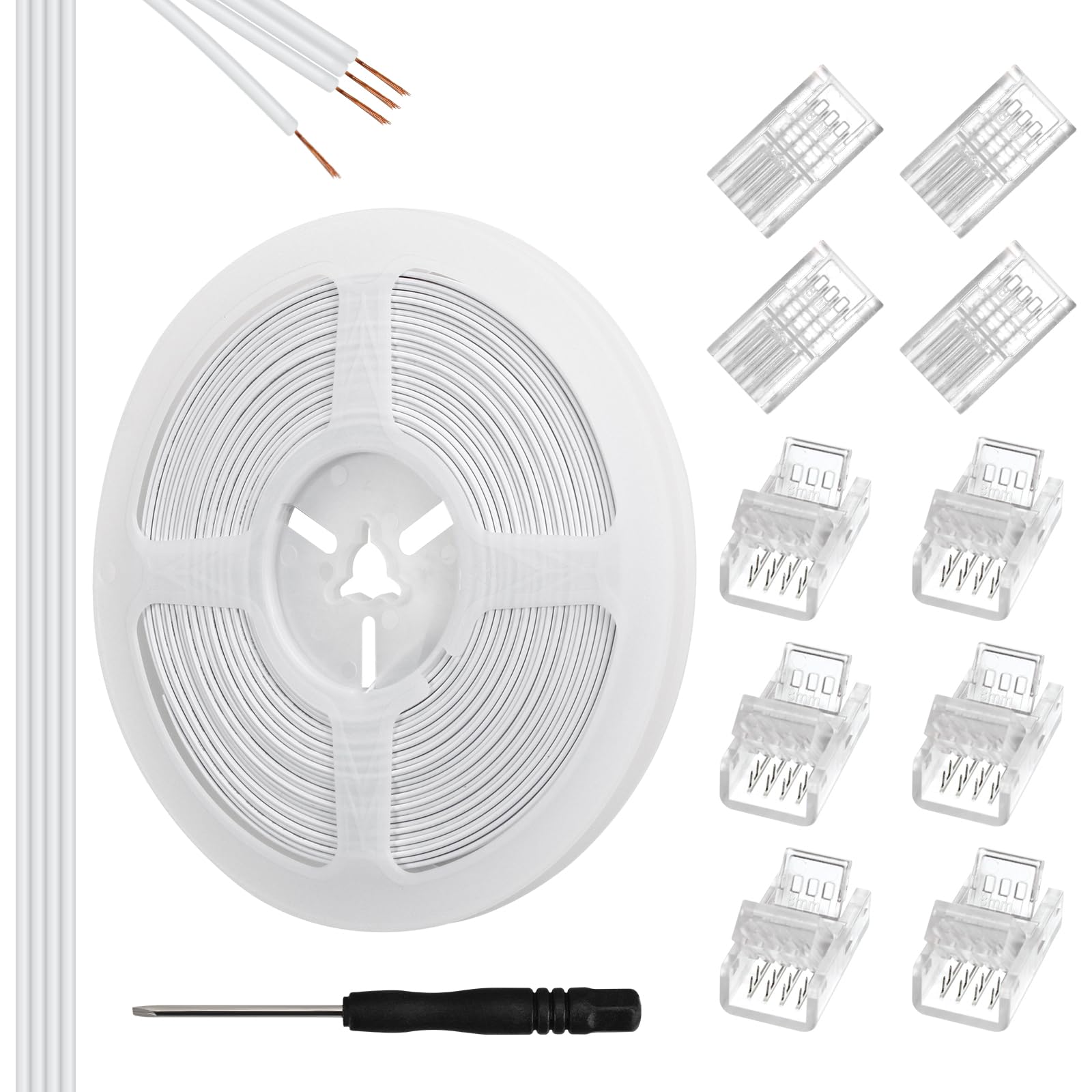 RGBZONE 10Pcs 8mm 4 Pin LED Strip Connectors and