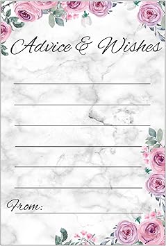 Amazon Com 50 Floral Pink Advice Cards And Well Wishes Marriage Wedding Advice Cards Flower Bridal Baby Shower Party Games Guest Book Alternative Note Card Retirement Best Wishes For Mr And Mrs Graduation Advice Office Products
