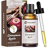 Cinnamon Apple Essential Oil, 100ml Fall Essential Oil for Diffusers for Home,Candle Scented Oils for Soap Making, Bath Bombs, Massage -3.38FL.OZ