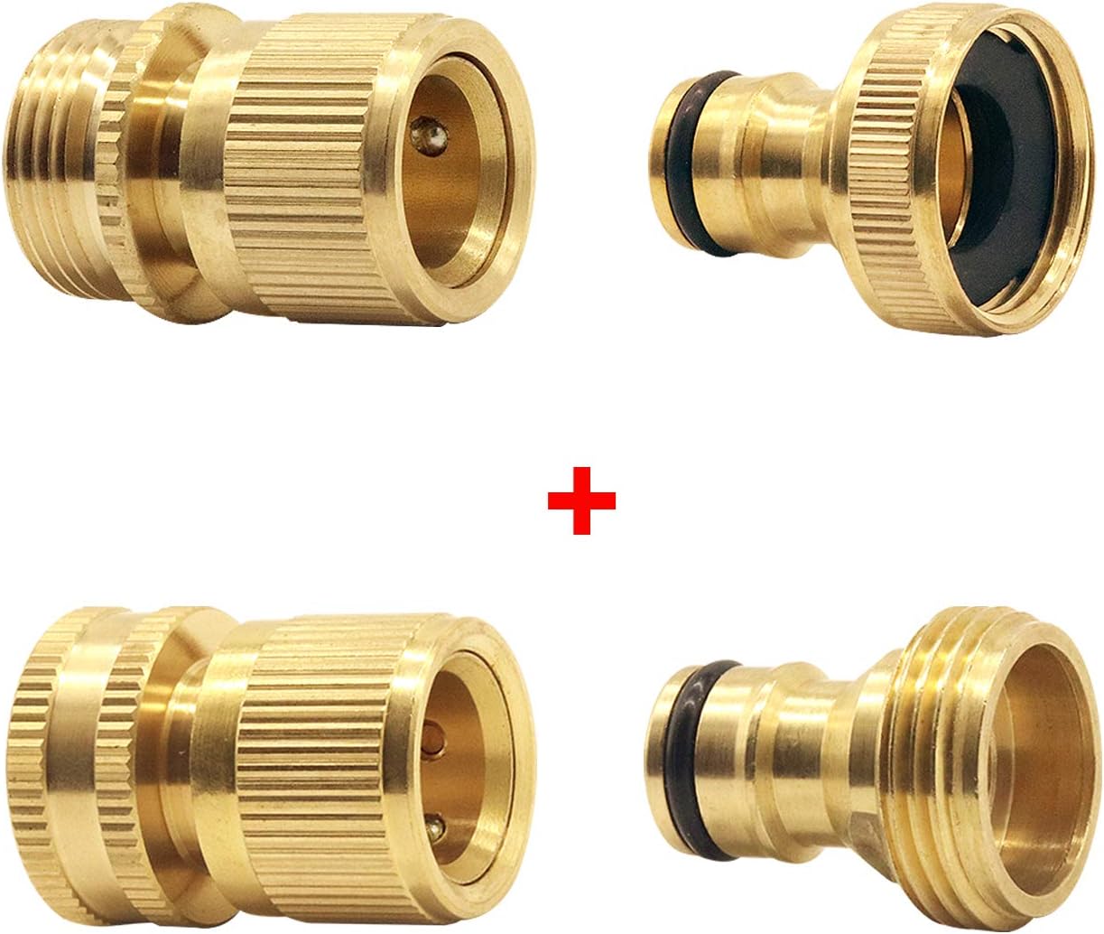 CT Garden Hose Quick Connector Brass Quick Hose End Connector Garden Hose Nozzle Connect Kit