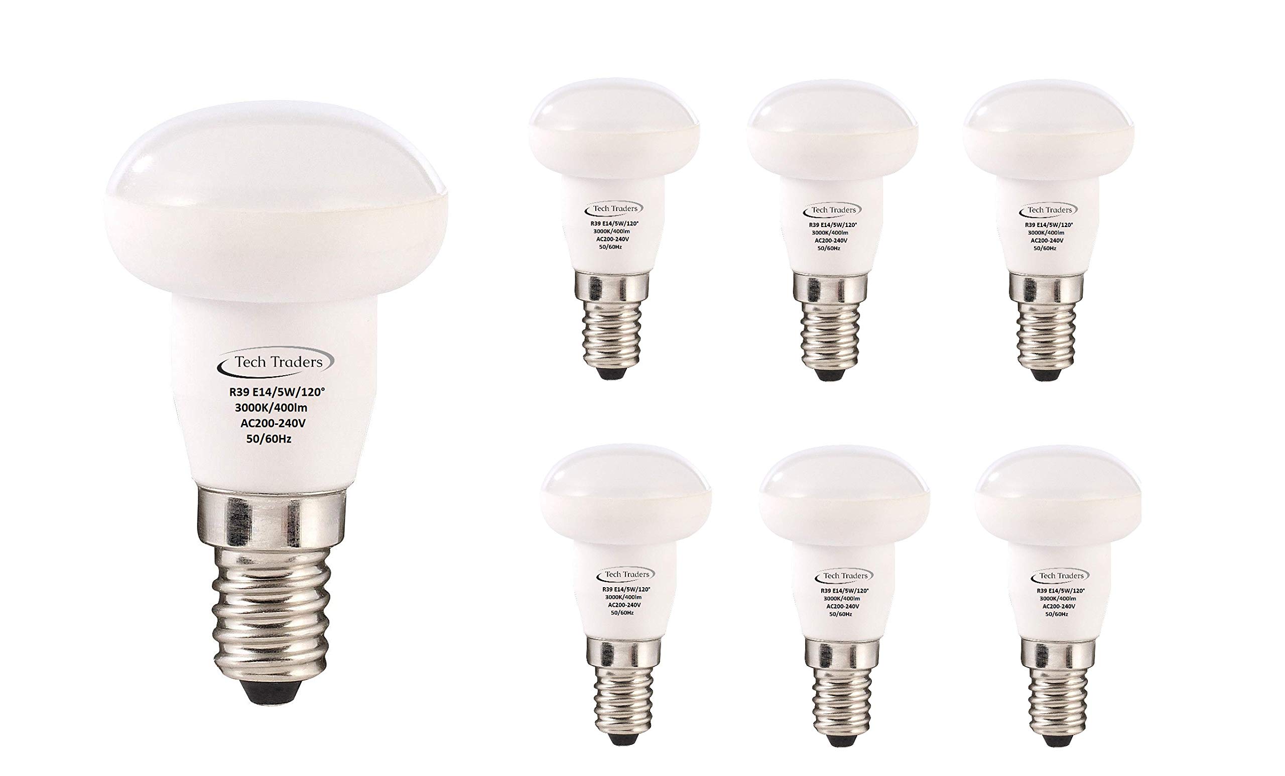 R39 E14 LED Bulbs, 5W Warm White Small Edison Screw Bulbs, 400LM Non-Dimmable Pack of 6