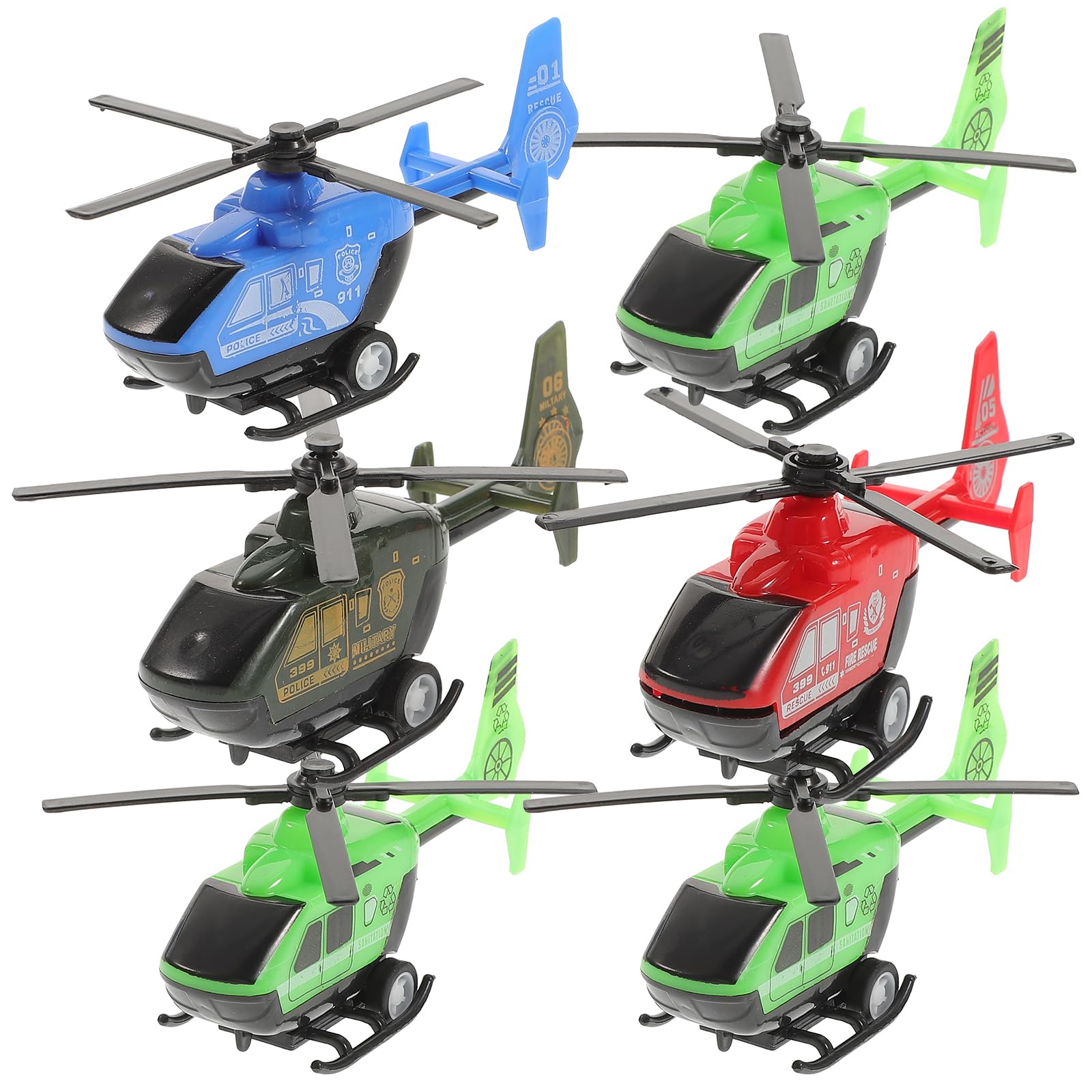 NUOBESTY Mini Pull Back Helicopter Toy with Realistic Design and Sturdy Propellers Inertia Plane Model for Kids Play and Parent-Child Interaction 4.5 Inch Pullback Aircraft