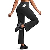 ISEEGZ Women's Hiking Pants Fleece Lined High Waisted Thermal Flare Leggings for Women 6 Pockets Outdoor Travel Casual