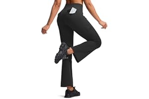 ISEEGZ Women's Hiking Pants Fleece Lined High Waisted Thermal Flare Leggings for Women 6 Pockets Outdoor Travel Casual