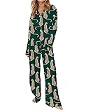 SHESHOW Womens Silk Satin Pajamas Set Button Down 2
