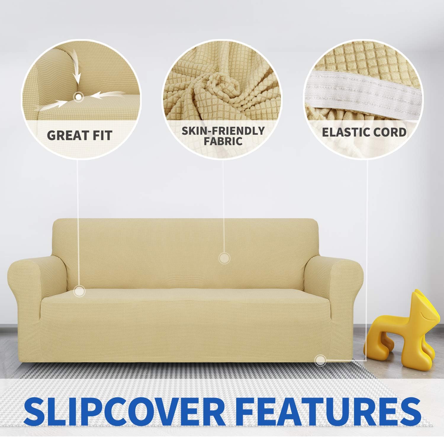 MAXIJIN Super Stretch Couch Cover for 4 Seater Couch - Image 4