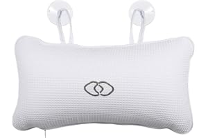 HEALLILY Spa Bath Cushion Bath Pillow for Bathtub White Bathing Cushion for Head and Neck Support (White)