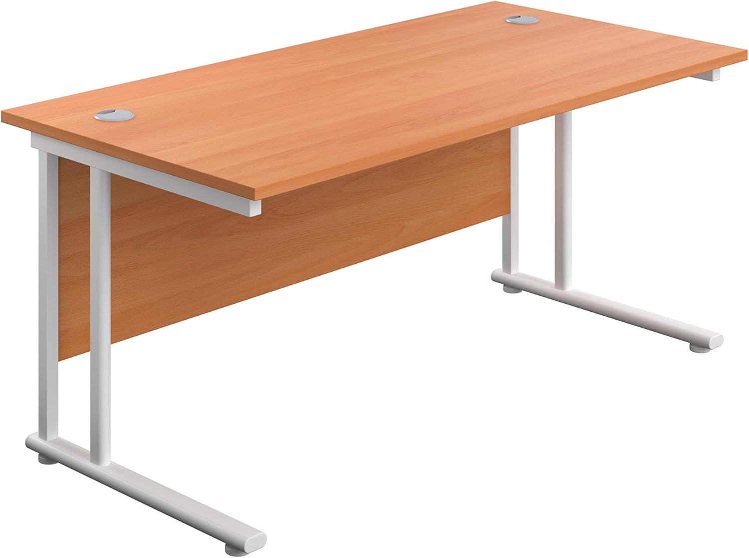 Office Hippo Professional Cantilever Office Desk, Wood, Beech, White