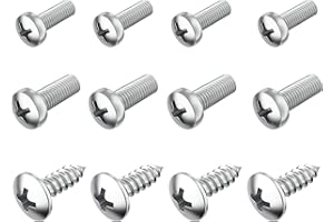 PRIME AVE Stainless Steel License Plate Screws for License Plates, Frames & Covers - Rust Proof Car Tag Screws for Front & Rear - Licence Plate Screw Set Compatible with Honda & Acura