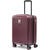 DKNY On the Go 21" Hardshell Lightweight Expandable Carry-On Luggage with Spinner Wheels,Burgundy