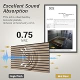TONOR 4 Pack Wood Slat Panels 48x24x0.83 Adhesive Acoustic Panels Dark Walnut view 4