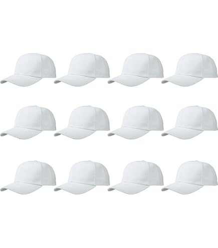 12-Pack Unisex Adjustable Baseball Caps - Blank Design for Customization ZH Plain Adjustable Baseball Cap - Lot of 12 Unisex Blank  main image 3