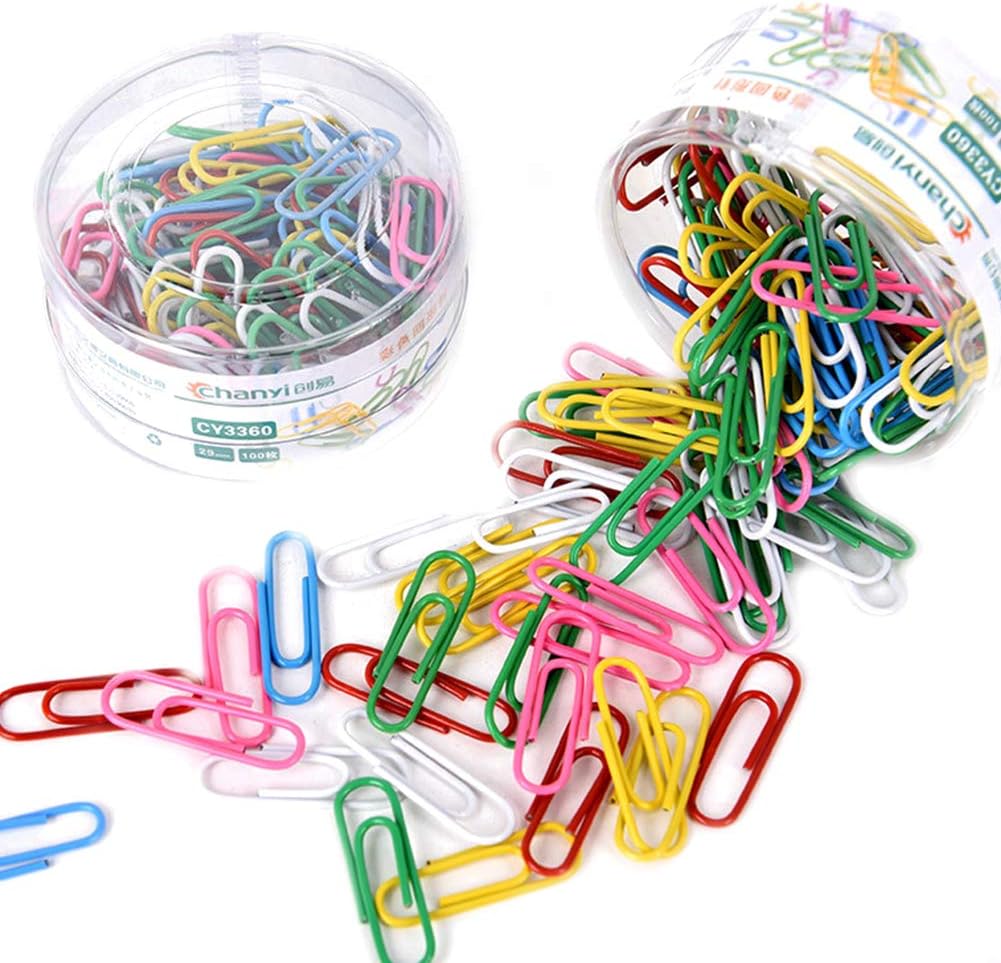 Assorted Colored Binder Clips PVC Free Color Coated Paper Clips Small