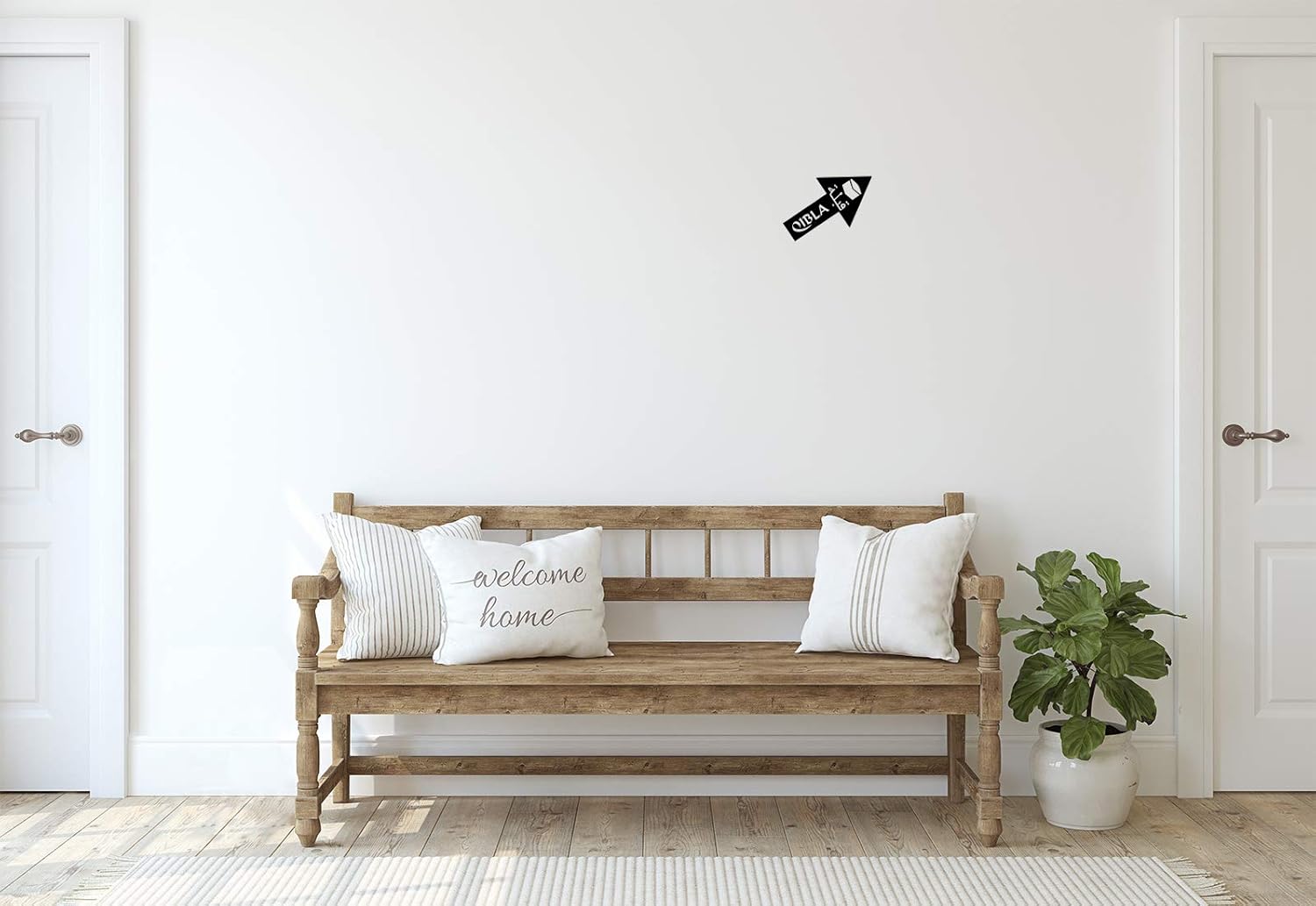 Qibla Direction Arrow (2pk) - Wall/Ceiling Decal Sticker (S004M) (Black), 9x15CM - Image 5