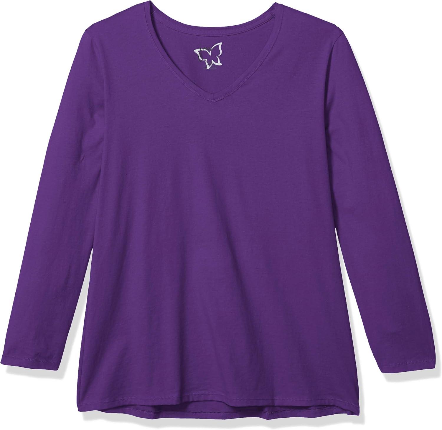 JUST MY SIZE Women's Plus Size Vneck Long Sleeve Tee at  Women’s Clothing store